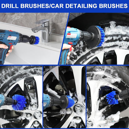 Wontolf 62'' Car Wash Brush Kit with Long Handle, Chenille Microfiber Car Wash Mop Mitt Scratch-Free Car Detailing Cleaning Brush Care Kit Car Cleaning Supplies for Cars RV Truck Boat