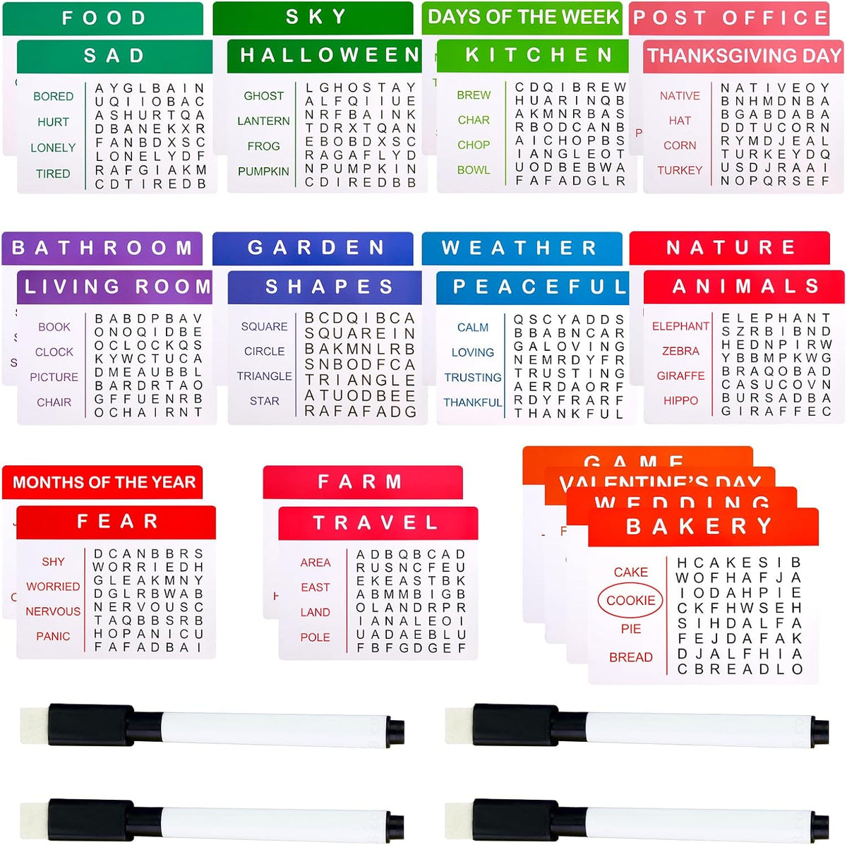 24 Pcs Large Print Word Search Books for Adults & Seniors Word Search Books
