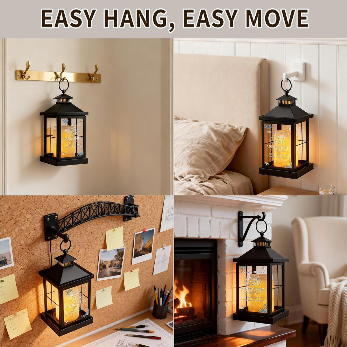 2026 New Candle Warmer Lamp with Timer,Compatible with 3 Wick Candles Jars,Vintage Candle Warmer Lantern Lamp,Dimmable Farmhouse Candle Lamp Warmer,Fully Enclosed and Hanging Up Designed