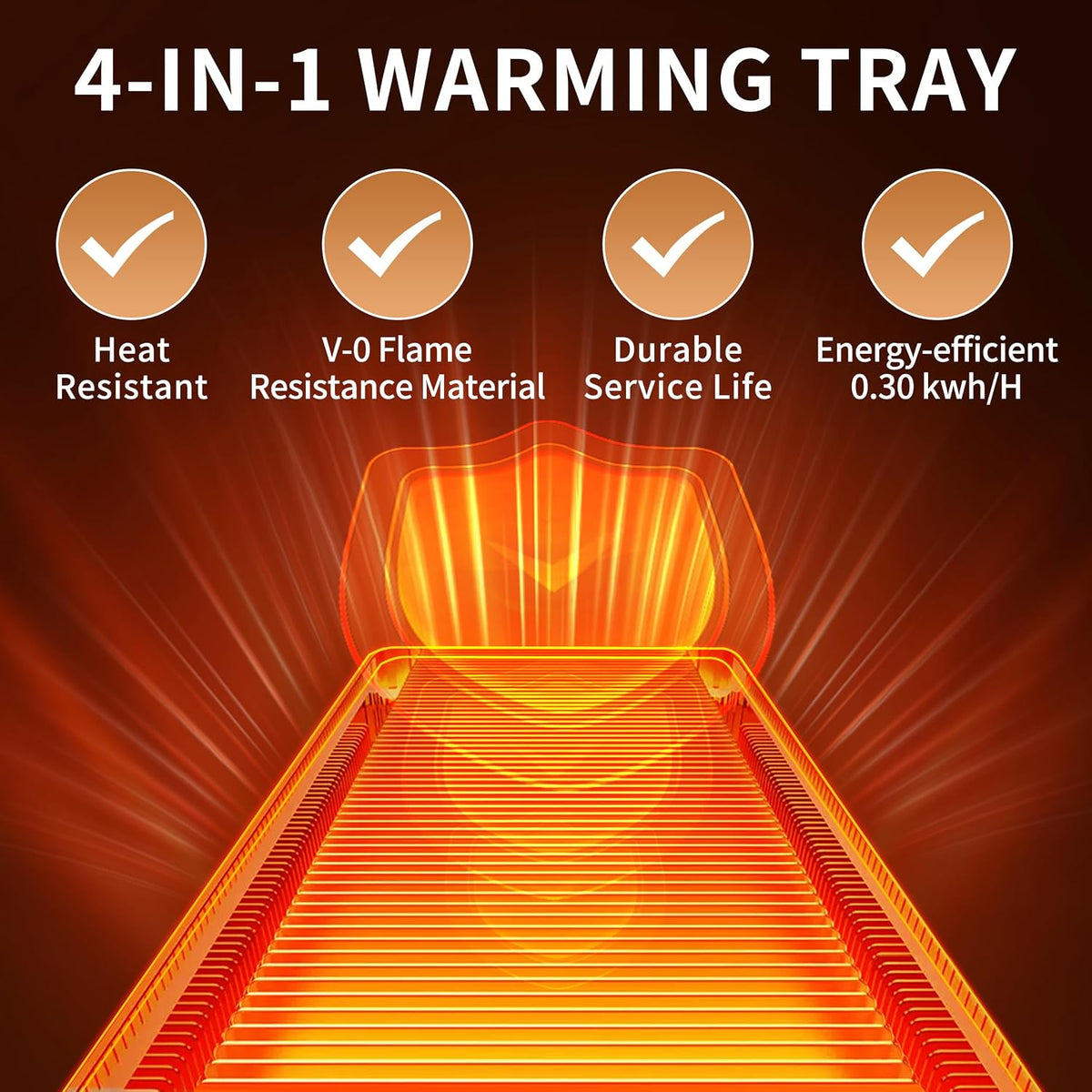 Electric Warming Tray,Extralong 47"x12",Tempered Glass Warming Mat for Food