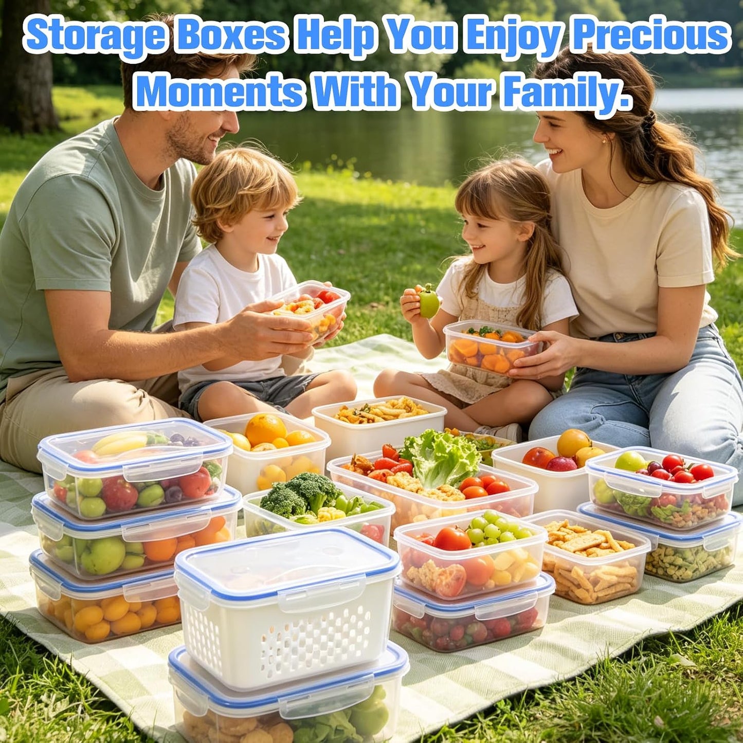 3 PCS Fruit Storage Containers for Fridge,Removable Colander,Fresh Longer | Airtight Food Storage Containers,Keep Fresh Longer,Household Transparent Plastic Food Storage Box-Including Drain Basket