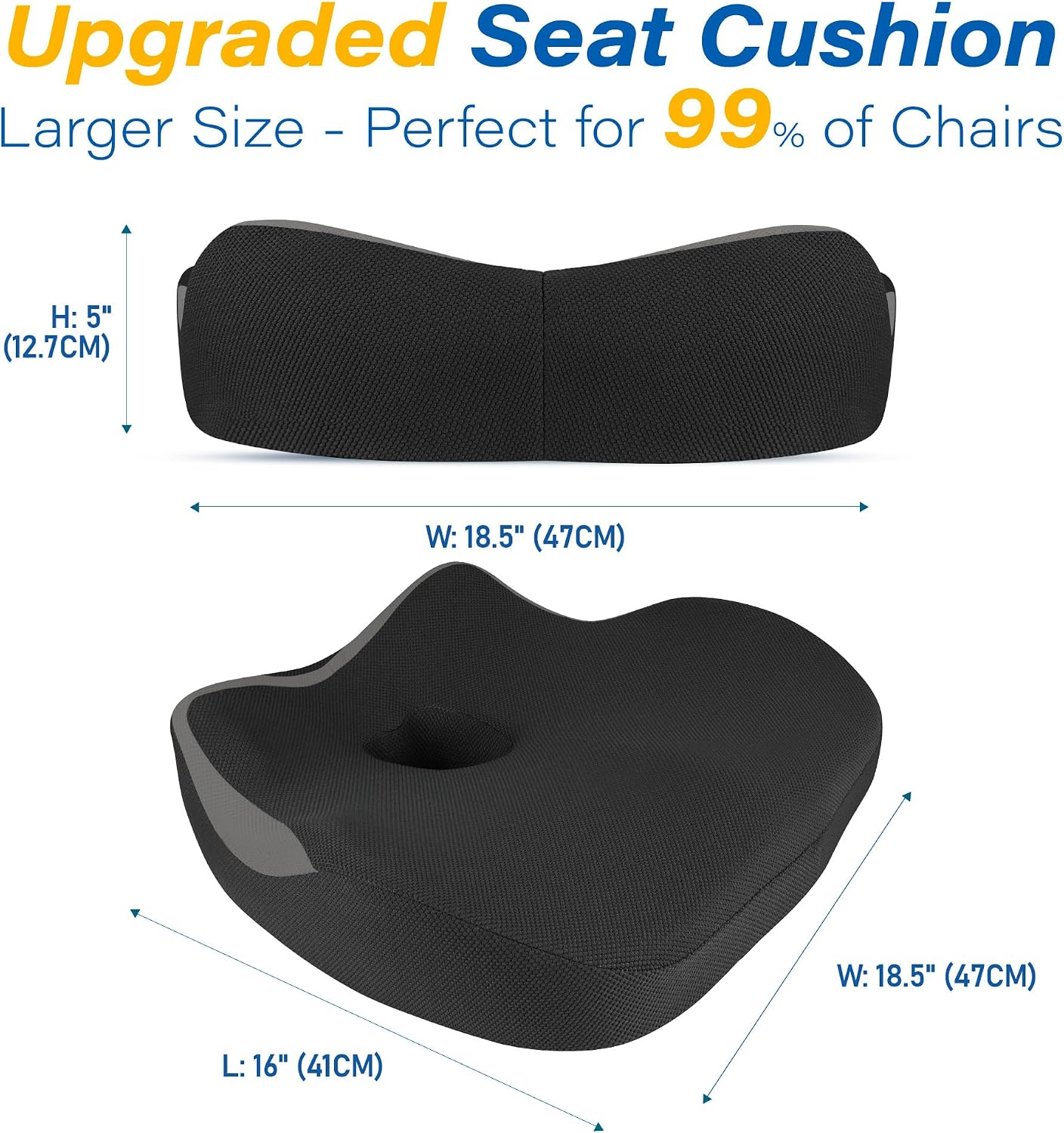 Allaboutsla Car Seat Cushion for Driving, Car Seat Pillow for Short Drivers | Ergonomic Memory Foam Seat Cushion for Pain Relief, Adult Booster Seat for Car, Butt Cushion for Car, Truck, Office, B&G