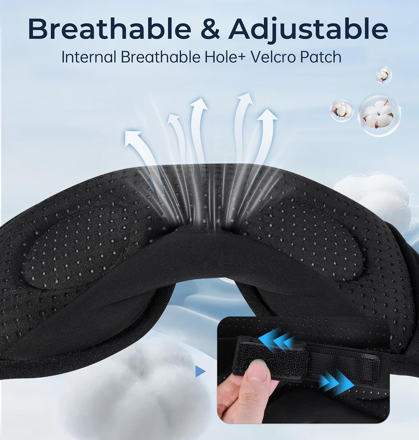 LC-dolida Sleep Headphones, White Noise Bluetooth Sleep Mask 3D Breathable Wireless Eye Mask for Timing, Sleep Mask with Bluetooth Headphones for Side Sleepers Travel Yoga, Cool Gadgets for Women Men