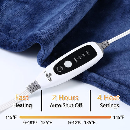 CAROMIO Massaging Heating Pad for Back Pain Relief, Neck and Shoulders