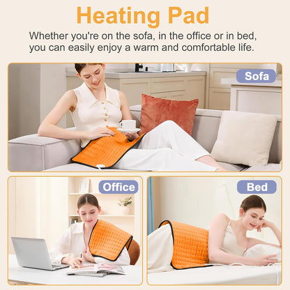Heating Pad,Heated Blanket,Heating Pad for Back Neck,Grey,24x12 Inch | Electric Heating Pad,Dry/Moist Heat Heating Pads,Heating Pads for Shoulder,Abdomen,Heat Pad for Women Men,Birthday Gift