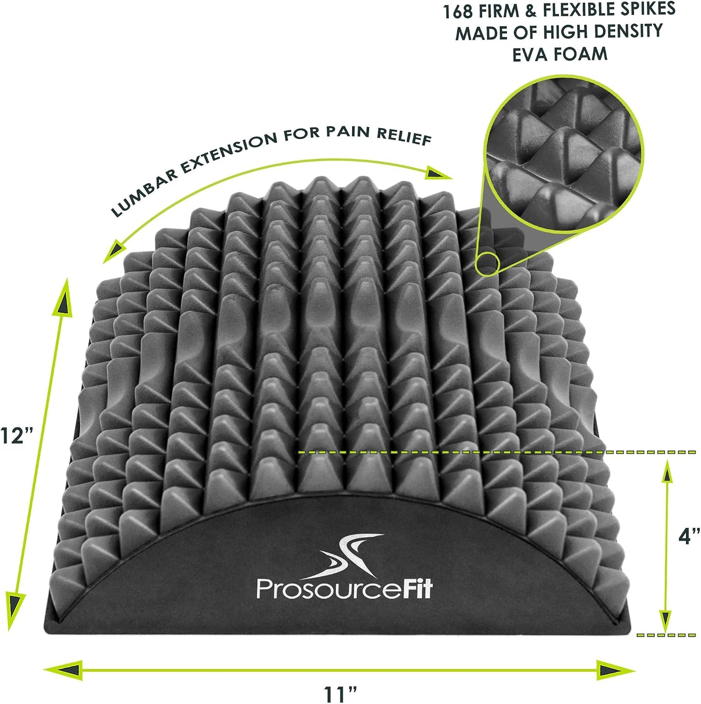 ProsourceFit Arched Back Stretching Spike Orthopedic Traction Device & Lower Lumbar Massage Support