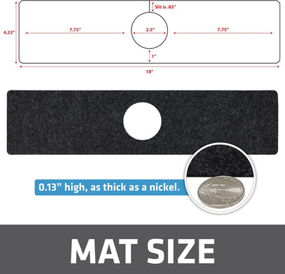 Drymate Faucet Splash Guard Mat for Kitchen & Bathroom Sink, Thin Countertop Drip Protector Drying Pad, Absorbent, Waterproof, Washable (USA Made) (18" W x 4.33" L x 0.13" H With Pre-Cut 2.5" Hole)