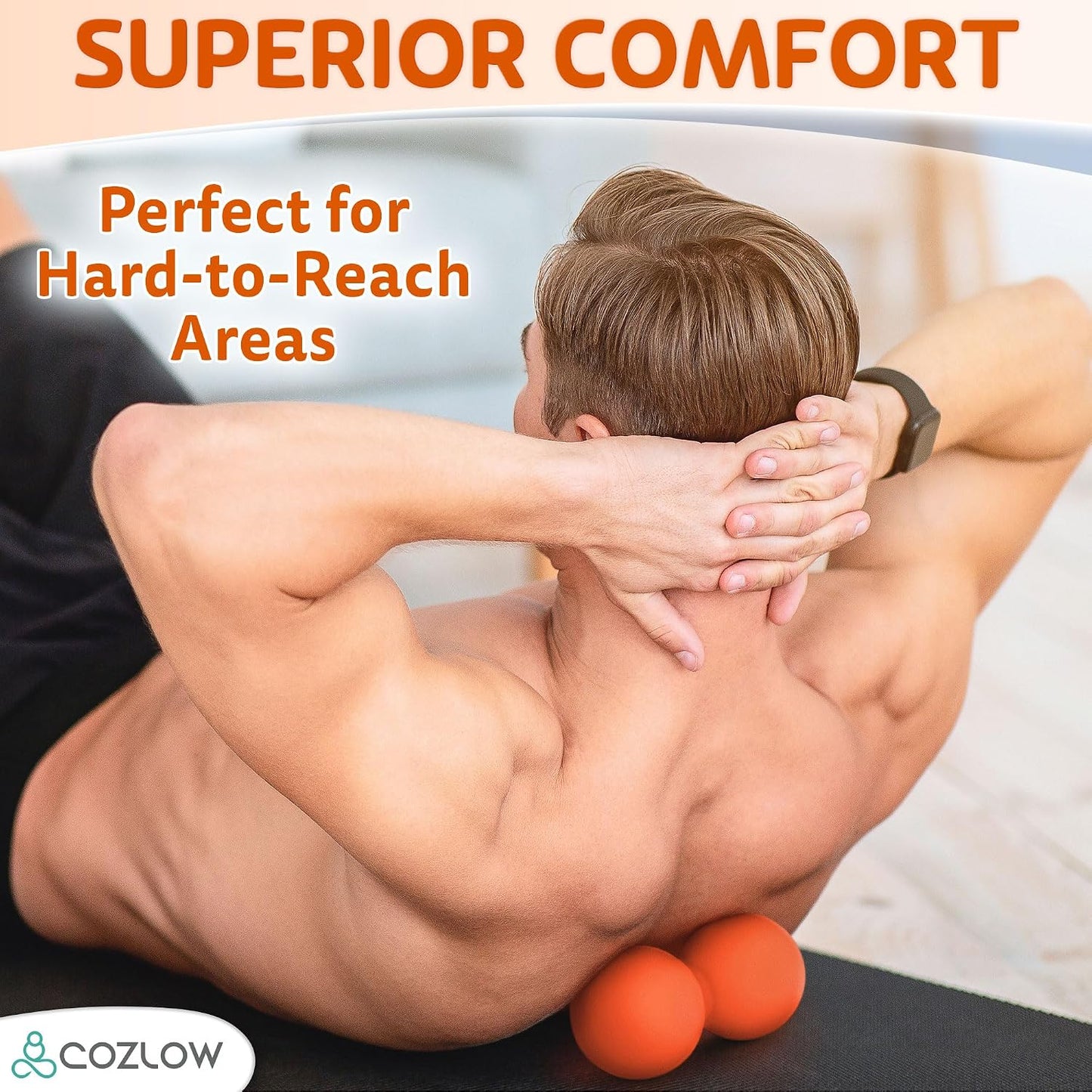 COZLOW Peanut Massage Ball - Deep Tissue Therapy, Pain Relief - Cobalt Blue | Cozlow 5" double lacrosse silicone massage ball, trigger point roller for mobility, acupressure tool for myofascial release