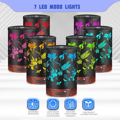 Tree Essential Oils Diffuser for Home 150ML Aromatherapy Diffuser | Birthday Gifts for Women mom,Metal Cool Mist Humidifier with 7 Colors Lights Waterless Auto Off Air Diffusers