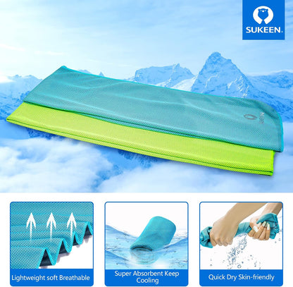 Sukeen 4 Pack Cooling Towels (40"x12") for Neck and Face Instant Cooling | Stay Cool in Hot Weather,Versatility,Soft,Breathable,Durability for Sports,Outdoor activities,Summer works in heat