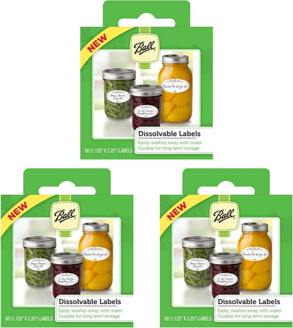 Jarden Ball Dissolvable Canning Labels, 60-Labels per Pack (3-Packs Total)