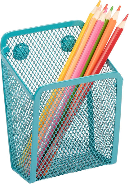 Magnetic Pencil Holder,Mesh Stainless Steel Pen Basket, Metal Writing Utensil Storage Organizer for Whiteboard,Blackboard,Kitchen, Locker, Home, or Office | Metal Writing Utensil Storage Organizer for Whiteboard,Blackboard,Kitchen, Locker, Home, or Office