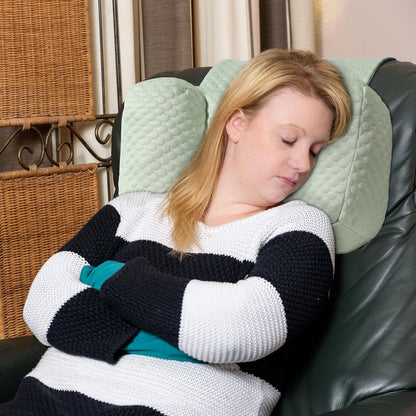 MABOZOO Neck Pillows for Recliners with Pocket,Headrest Cushion for Neck Pain Relief and Cervical Support,Recliner Head Pillow for Side Sleeping at Home, Office or Traveling（Green）