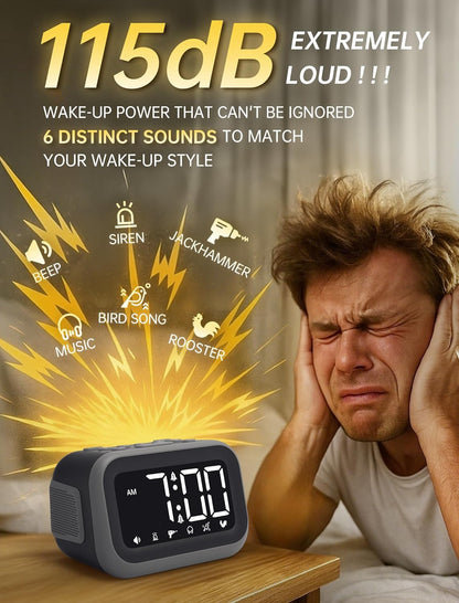 Acedeck Super Loud Alarm Clock: 115dB Wake-Up Power