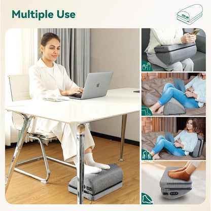 Snailax Heated Foot Rest Under Desk at Work, FSA Eligible Desk Foot Stool with Heat & Vibration Massage, Adjustable Heights Foot Warmer for Office Chair, Gaming Home Use