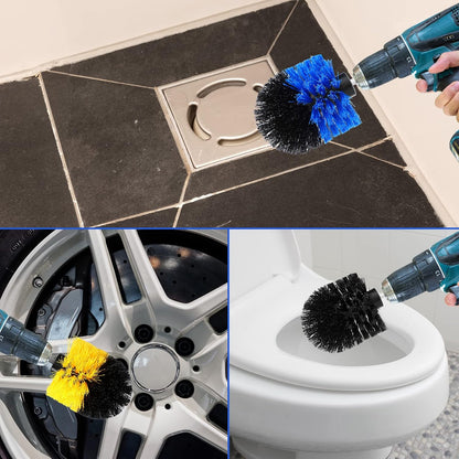 Drill Brush Nylon Drill Brush Attachment Electric Power Scrubber Scrub Brush Multi Purpose Cleaning Supplies for Drill Bathroom Surfaces Tub Grout Shower Kitchen Tile Auto Car (Multicolor, 6 Pcs)