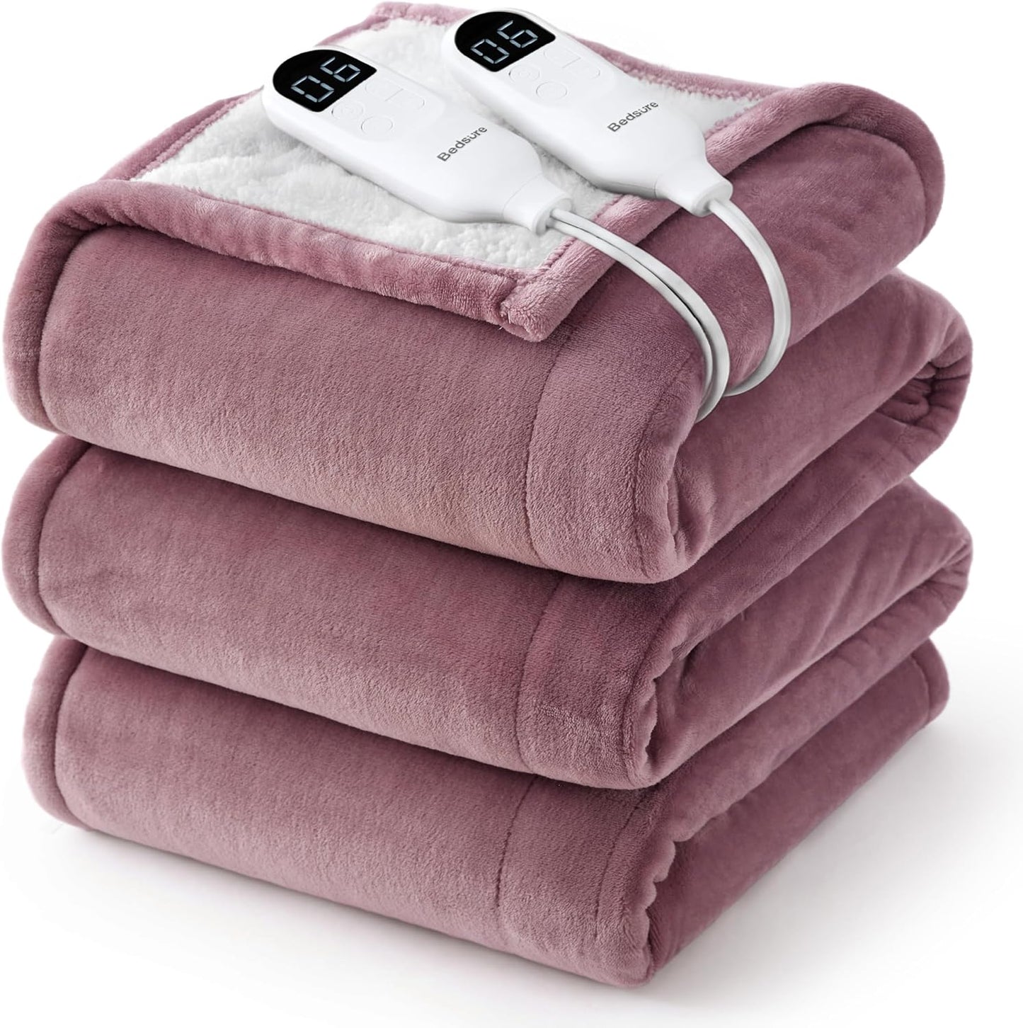 Bedsure Heated Blanket Throw Blanket with Preheat Function - Fast Heating Electric Blanket, Soft Flannel Throw with 6 Time Settings(Up to 10H), 6 Heating Settings, Gifts for Grandma (50"x60", Grey)