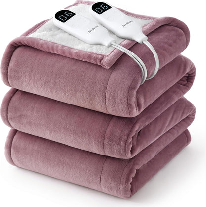 Bedsure Heated Blanket Throw Blanket with Preheat Function - Fast Heating Electric Blanket, Soft Flannel Throw with 6 Time Settings(Up to 10H), 6 Heating Settings, Gifts for Grandma (50"x60", Grey)