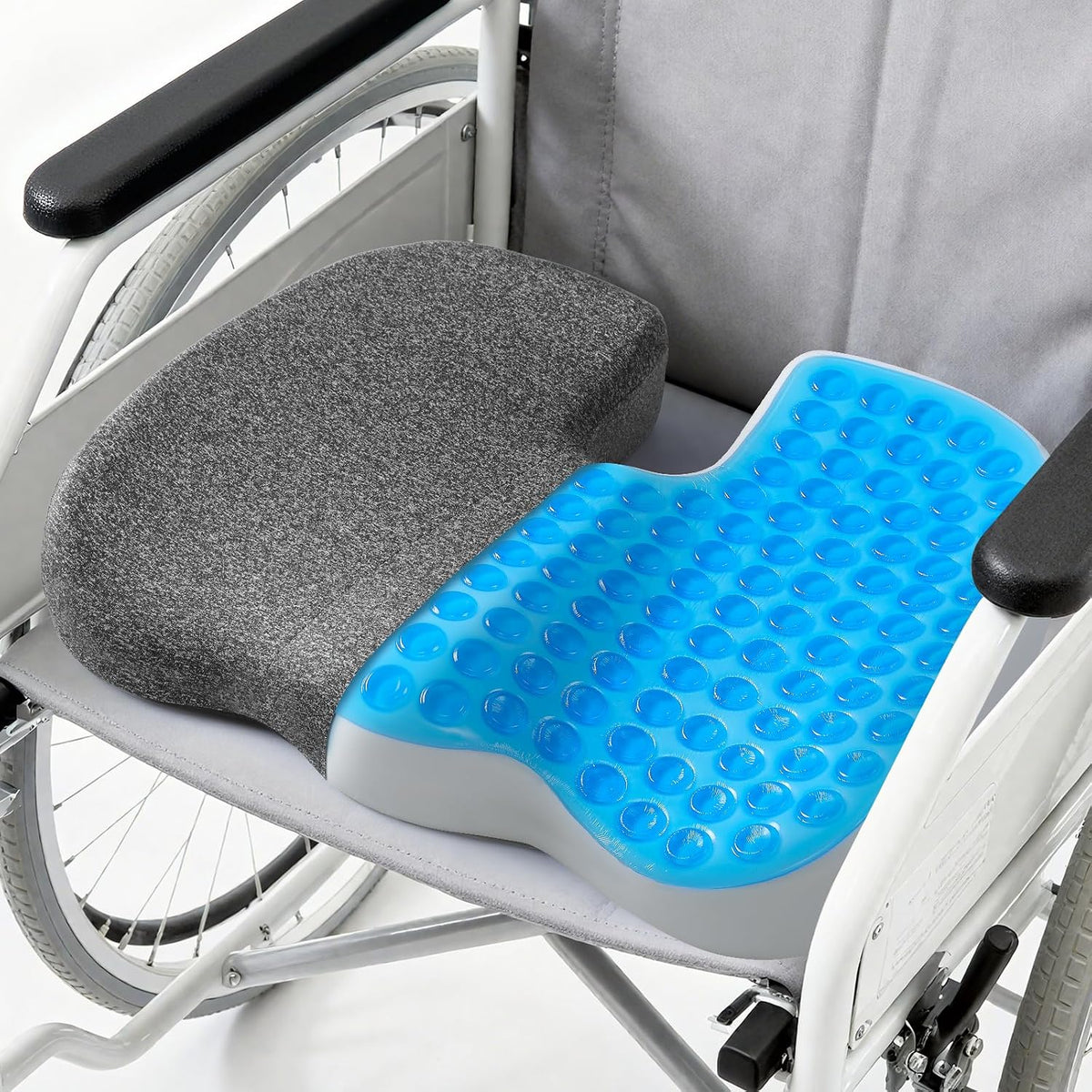 Medisana GC 150G Gel Seat Cushion for Tailbone Support, Grey 19×16×2.8"