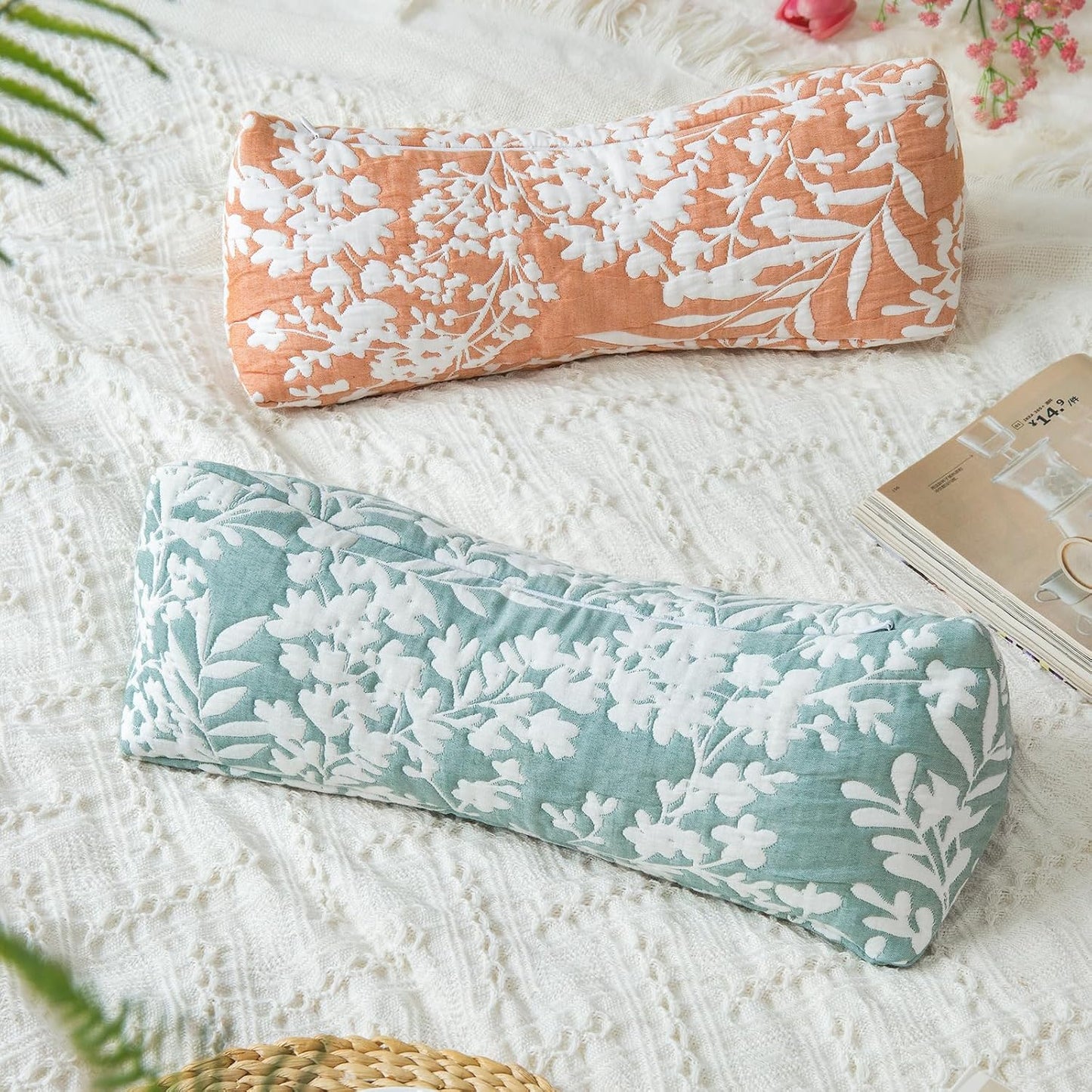 Buckwheat Neck Support Pillow Cervical Neck Cylinder Bolster Pillow,Buckwheat Hulls Adjustable Roll Pillow,Neck Pain Relief for Back and Side Sleepers Round Pillows for Lunch Break beige, 6*15 inch