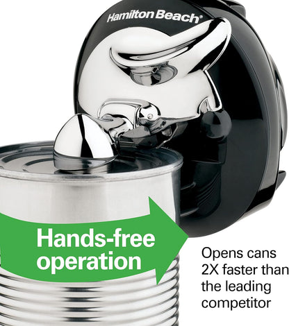 Hamilton Beach Walk 'n Cut Hands-Free Cordless Electric Can Opener | Automatic & Hand-Free | Rechargeable | Opens Any Size Can |Easy Clean Removable Blade | Black | 76501G