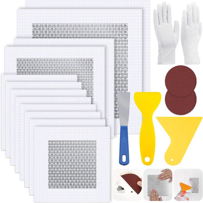 Drywall Repair Kit, Drywall Patch Repair Kit with 8.8OZ White Wall Repair Putty, Scraper Sandpapers Gloves for Heavy Duty Plaster Wall Repair, Easy to Fill Holes in Home Wall & Quick Repair Crack