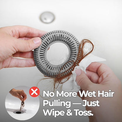 TubRing Pop-Up Drain Protector & Strainer Silicone Hair Catcher, Aqua | Easy snap-in design fits around bathtub stoppers. Customizable utility guard for clog prevention. Fits 1.85"- 2.16" drains.