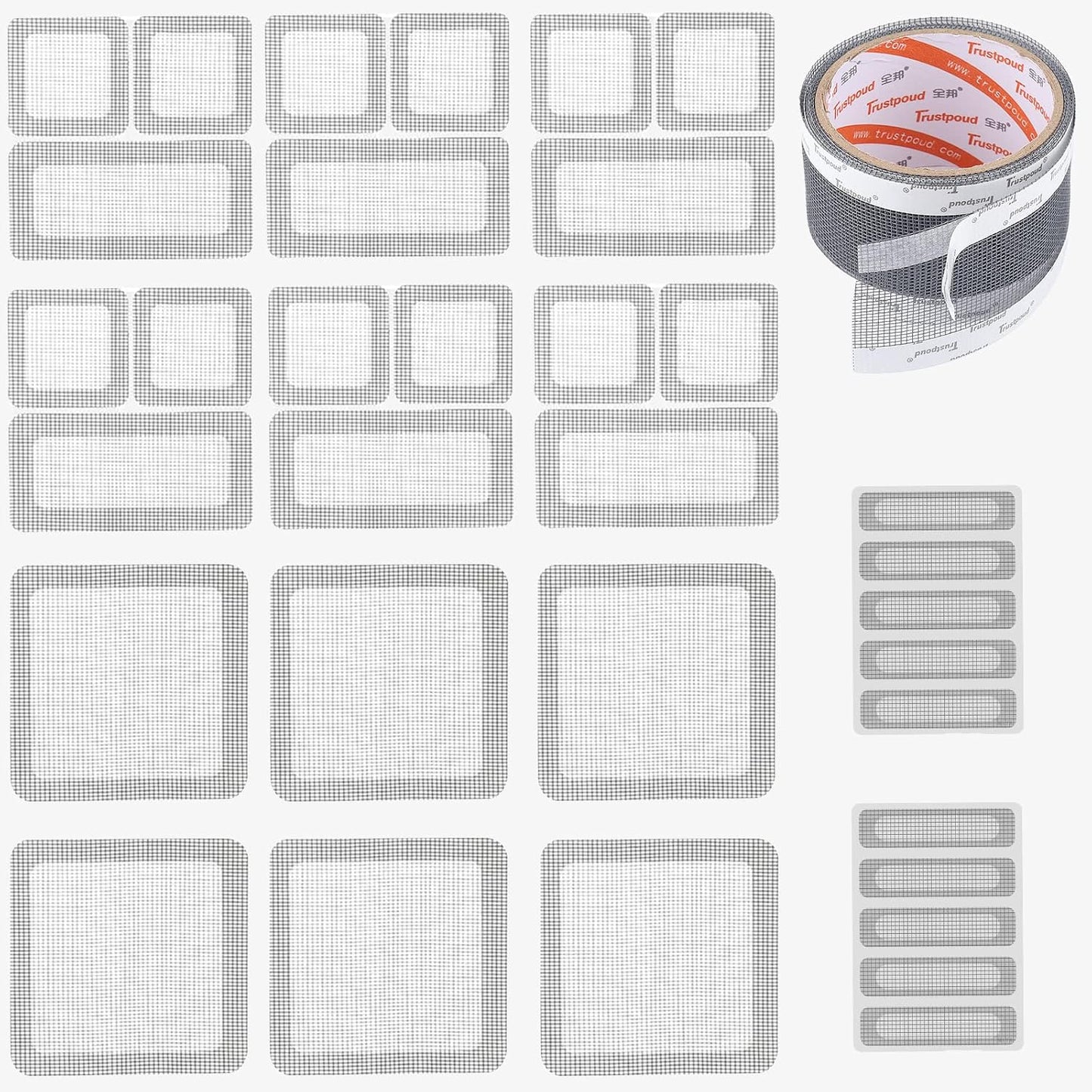 Grey Ventilate Window Screen Repair Tape Weep Hole Patch Mesh Sun Resistant Net Mend Kit Self Adhesive Water Resistant Air Through Breathable