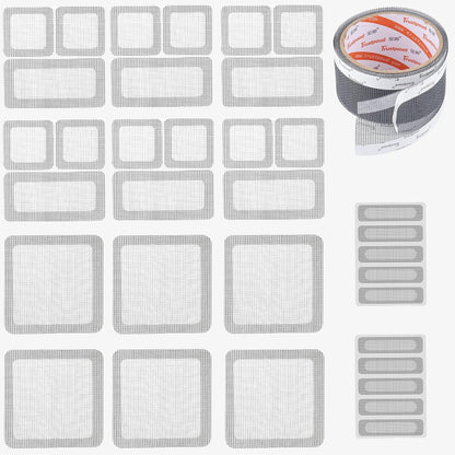 Grey Ventilate Window Screen Repair Tape Weep Hole Patch Mesh Sun Resistant Net Mend Kit Self Adhesive Water Resistant Air Through Breathable