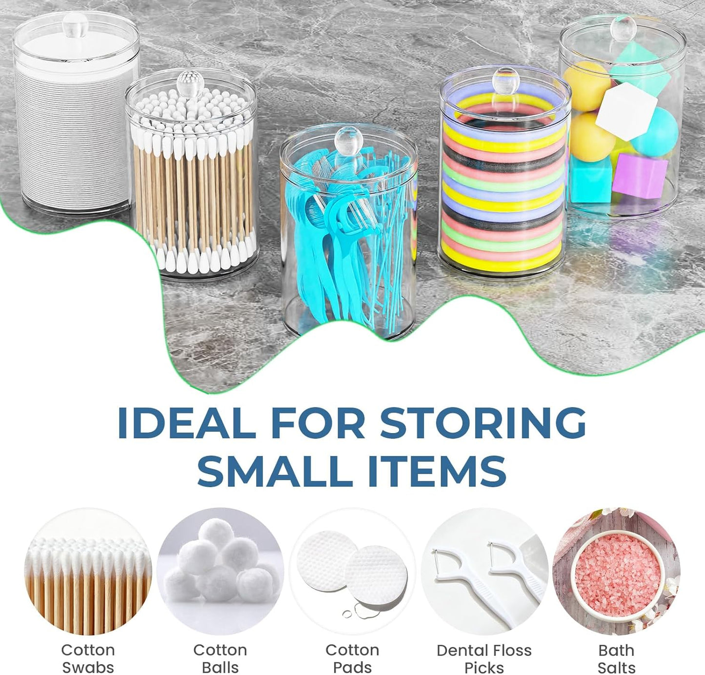 Bathrooms Toothbrush Holder Set with 3 PCS Qtip Holder (Wood Grain) | Easy to clean, Drainage, Detachable, Non-Slip, Kids Electric Toothbrush and Toothpaste Holder for Bathroom Counter Organizer