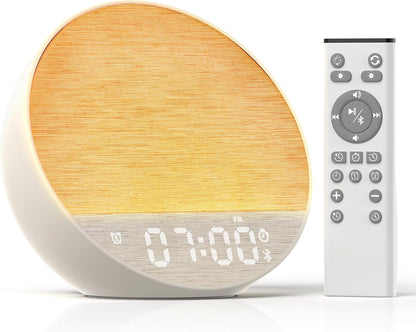 Sunrise Alarm Clock with Sound Machine, Bluetooth Speaker, Remote, Putty