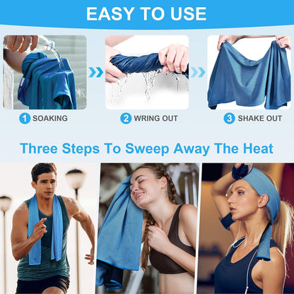 4 Pack Cooling Towels for Neck and Face(40"x12"), Cooling Neck Wraps, Ice Towel for Hot Weather, Soft Breathable Gym Towel, Cool Towel for Workout, Camping, Yoga, Sport, Running