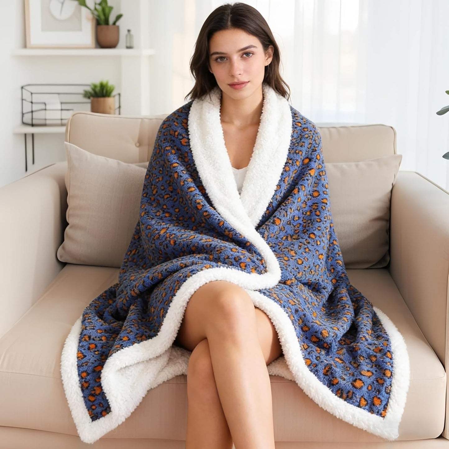Soypipo Electric Heated Throw Blanket 50"x60", Faux Fur Plush with 4 Heat Settings & 2/4/8/10H Auto Shut-Off, Overheat Protection, Machine Washable, for Office & Chair, Dark Grey