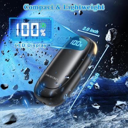 Hand Warmers Rechargeable, Electric Dual-Sided Heating with LED Display & Flashlight, Max 127℉, 13Hrs Long Lasting Pocket Heater for Raynauds, Golf, Hunting, Camping, Birthday Gifts for Men Women