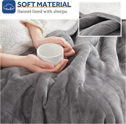 Sealy Electric Throw Blanket Heated Flannel & Sherpa Auto Shutoff 50"x60"
