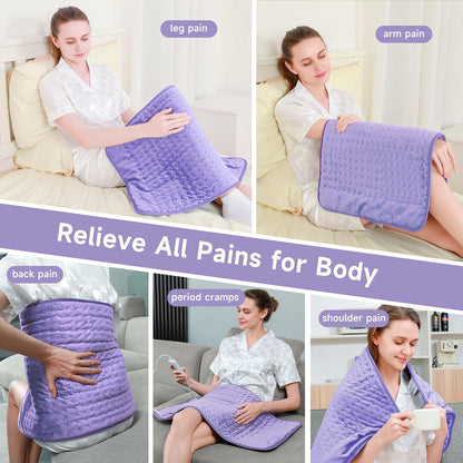 NBKLS Heating Pads for Back Neck Shoulder Pain, Electric Heating Pad Auto Shut Off, Fast Heat, Large Heating Pad Christmas Gift for Women Men, Birthday Gifts for Mom Dad (Blue)