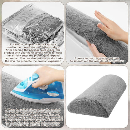 Wesiti Recliner Foot Pillow Cushion High Resilience Sherpa Memory Foam Bolster Sleeping Rest Multipurpose Half Roll Leg Pillow Suitable for Bed Chair Sofa Headrest Back Lumbar Leg Support(Dark Gray)
