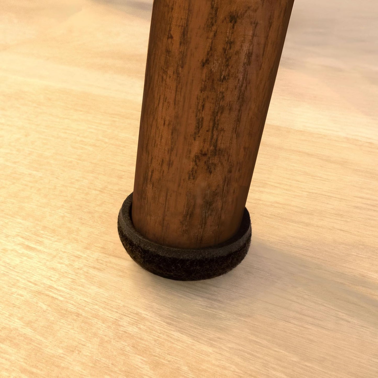 Super Sliders Secure Grip Formed Felt Movers for Furniture to Protect Hard Surfaces, 1.5", Walnut Brown (4 Pack)