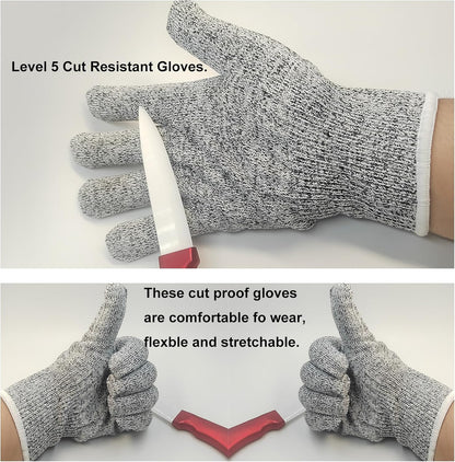 Cut Resistant Gloves, Level 5 Protection, Food Grade Anti-Cut Gloves for Kitchen, Meat & Fish Processing, Woodworking