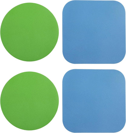 LUTER 4pcs Jar Opener Gripper Pad for Seniors with Weak Hands, Rubber | Multi-function Silicone Bottle Opener Lid Cap Rubber Gripper Pads Kitchen Coasters Gadgets, Light Blue, Green