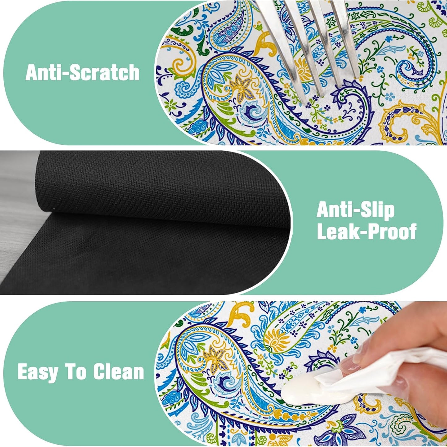 Kitchen Sink Splash Guard Faucet Mat 24" X 5.5" Tropical Leavesl Absorbent Fast Drying Mat Faucet Draining Mat Sink Splash Guard Behind Faucet Drip Catcher for Kitchen Bathroom