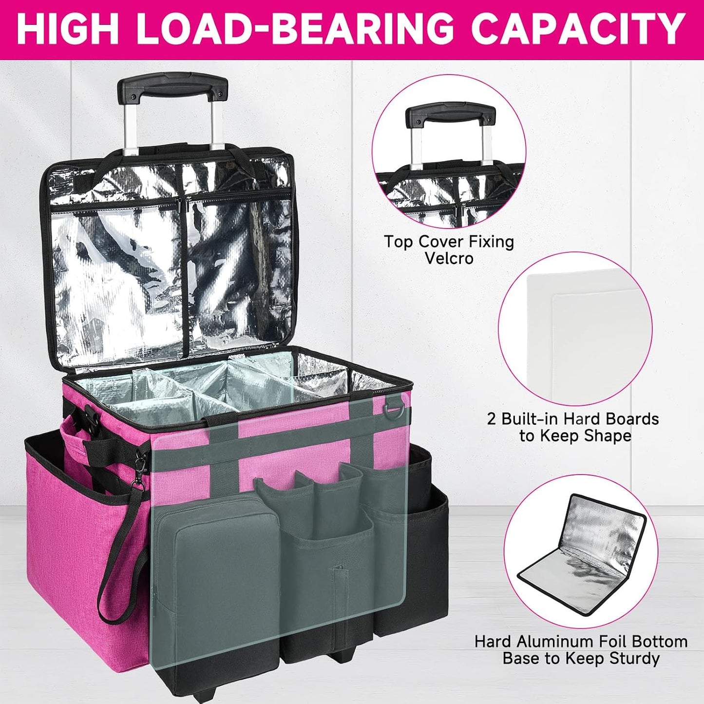 Cleaning Caddy Bag, Extra Large Cleaning Supply Bag for Housekeepers,Black | Sturdy Cleaning Caddy Organizer for Cleaning Supplies with Handle and Adjustable Shouder Strap, Easy to Clean Design