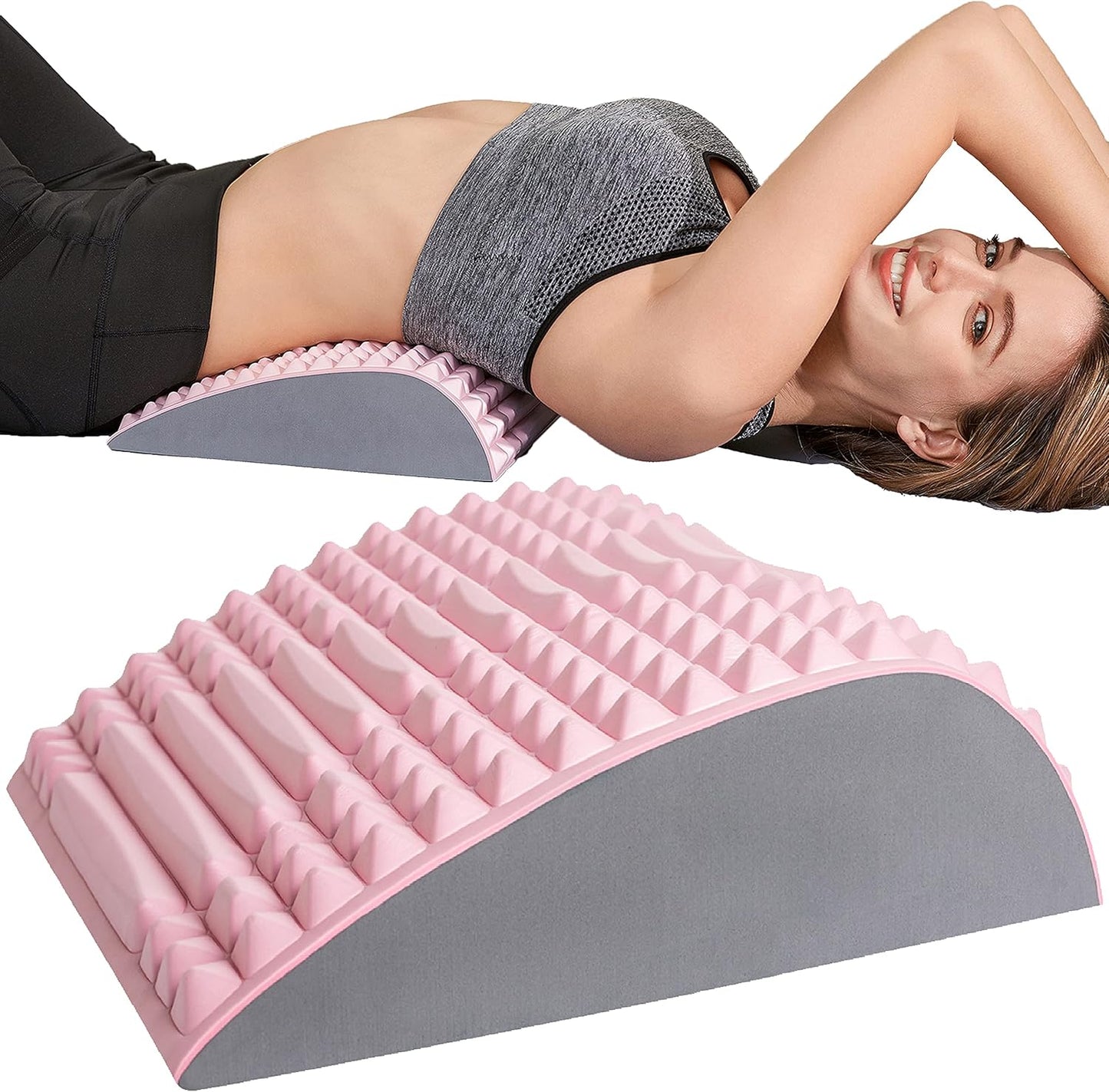 Back Stretcher Pillow – Pain Relief for Lower Back, Lumbar Support, Posture Correction, Sciatica Aid, Orthopedic Design, Easy to Use at Home, Office, or Anywhere, Orthopedist Recommended