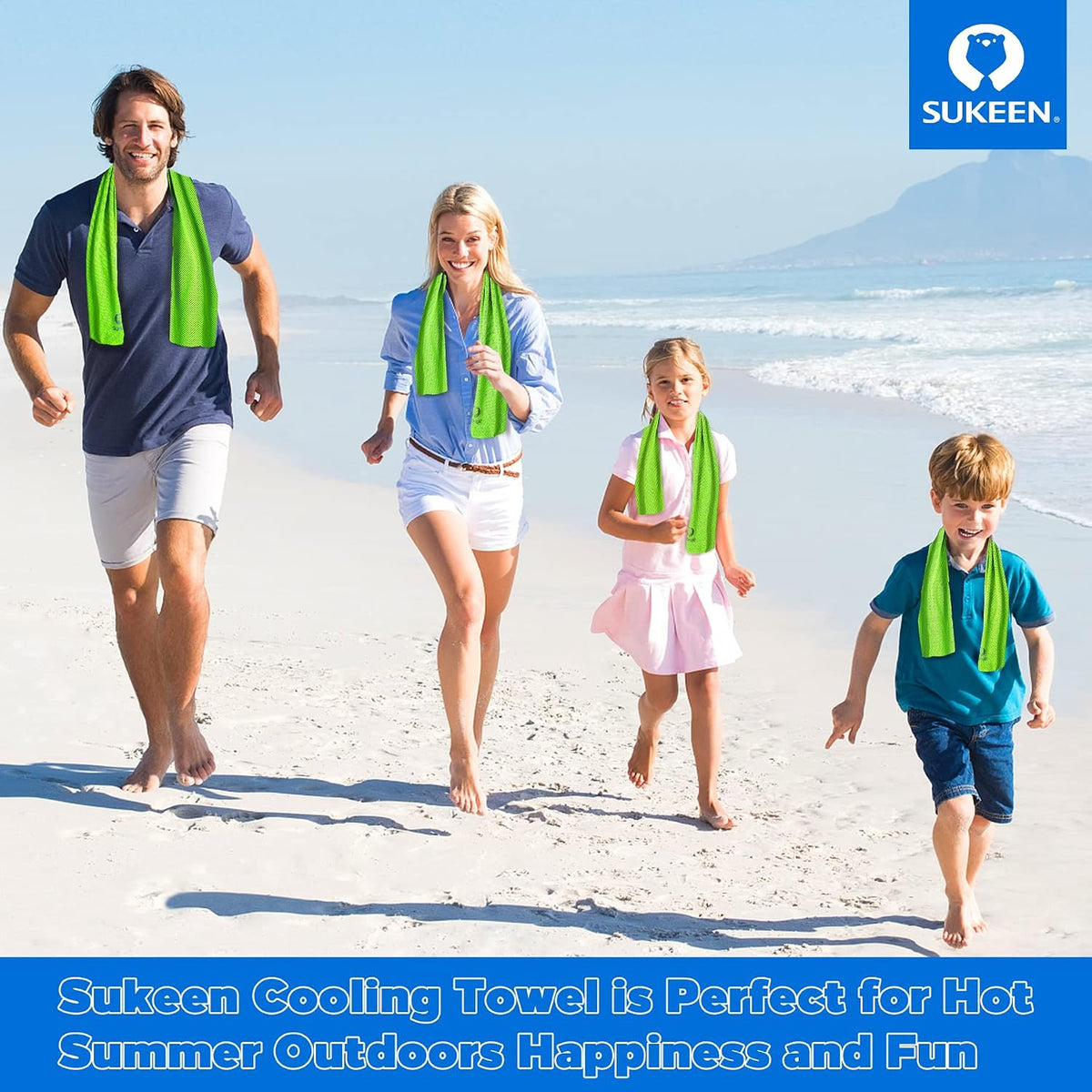 Sukeen 4 Pack Cooling Towels (40"x 12"), Cooling Neck Wraps, Soft Ice Towel