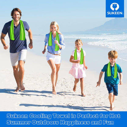 Sukeen 4 Pack Cooling Towels (40"x 12"), Cooling Neck Wraps, Soft Ice Towel
