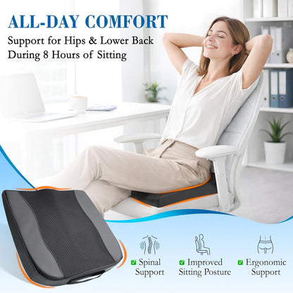 Lofty Aim Car Seat Cushion, Memory Foam Car Seat Cushions for Long Driving | Comfy Car Seat Pillow for Pain Relief, Driver Seat Cushion Adds Height, Butt Cushion for Car, Truck, Office Chair, Black