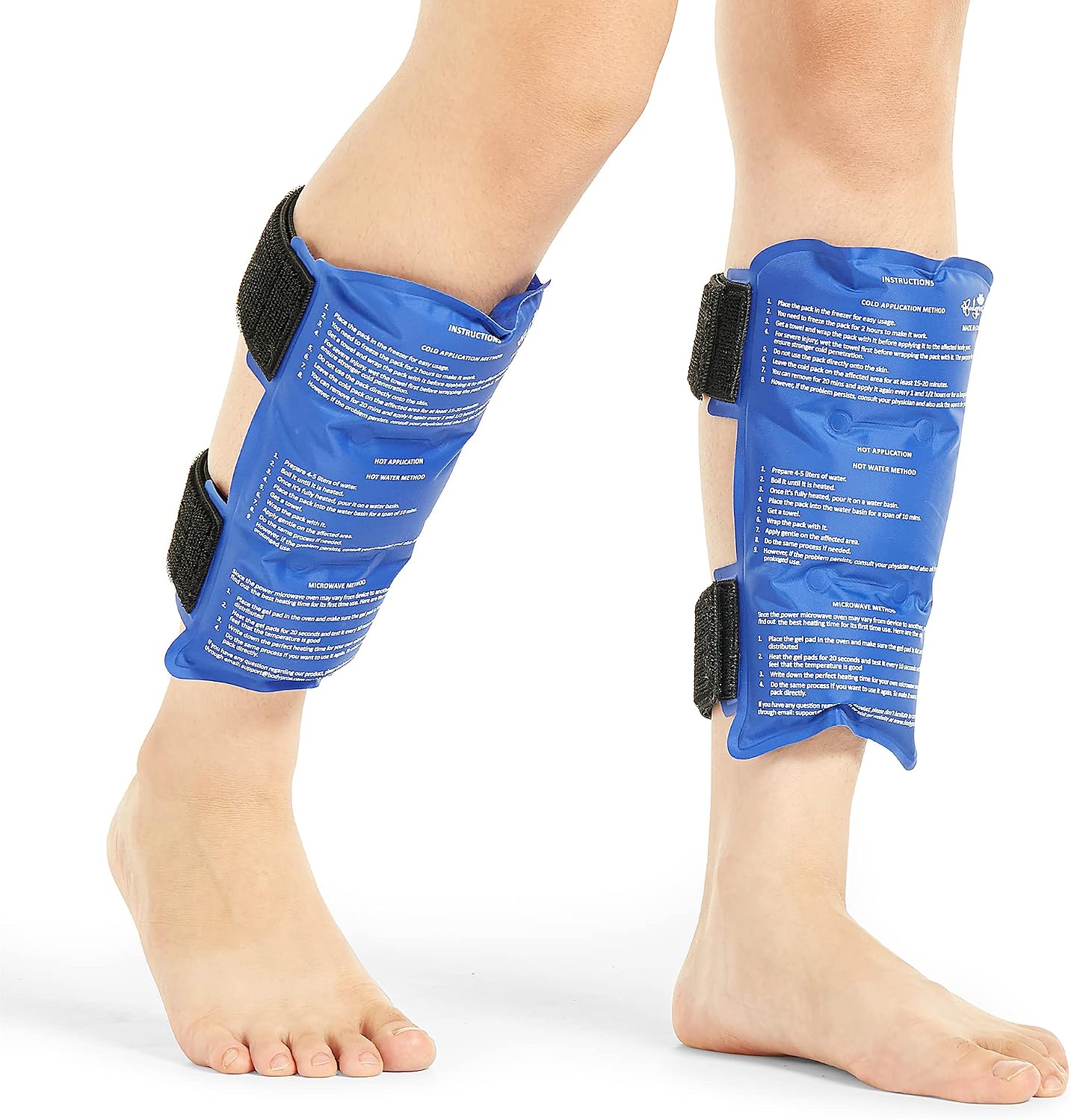BODYPROX Shin Splint Ice Pack 2 Pack - Reusable Cold and Hot Wrap for Shin Splints Pain Relief, Flexible Ice Pack for Runners