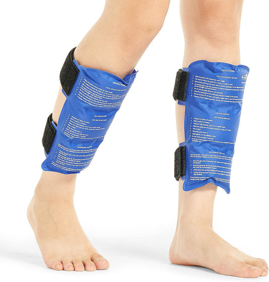 BODYPROX Shin Splint Ice Pack 2 Pack - Reusable Cold and Hot Wrap for Shin Splints Pain Relief, Flexible Ice Pack for Runners