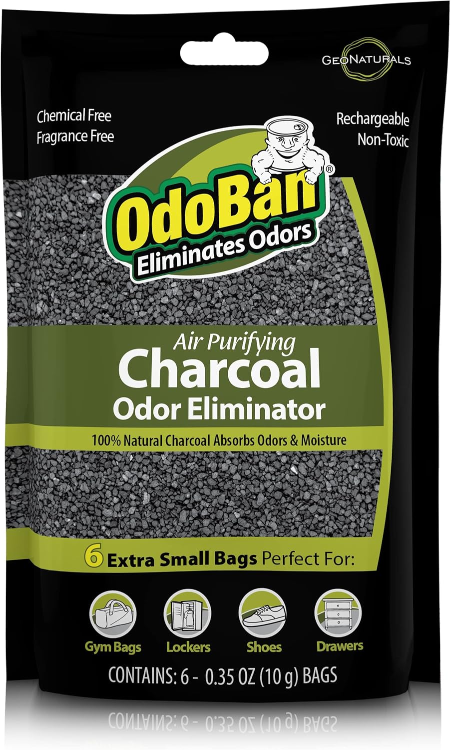 OdoBan Air Purifying Charcoal Natural Odor Eliminator, Non-Toxic Formula, Made in the USA, Fragrance Free, 200 Gram Bag