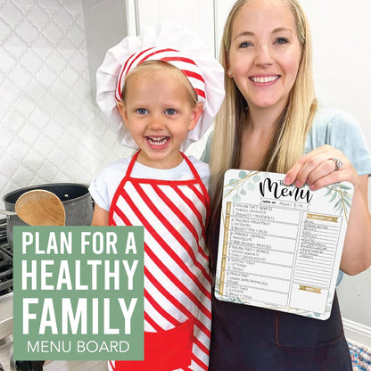 Hadley Designs Weekly Meal Planner for Fridge - Dinner Menu Board for Kitchen, Colorful Weekly Menu Board Dry Erase, Dry Erase Meal Planner for Fridge